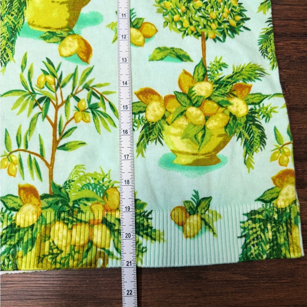 Talbots Elbow Sleeve Lemon Trees Print Pullover Sweater Sz L NWT Grandmacore - Picture 14 of 14